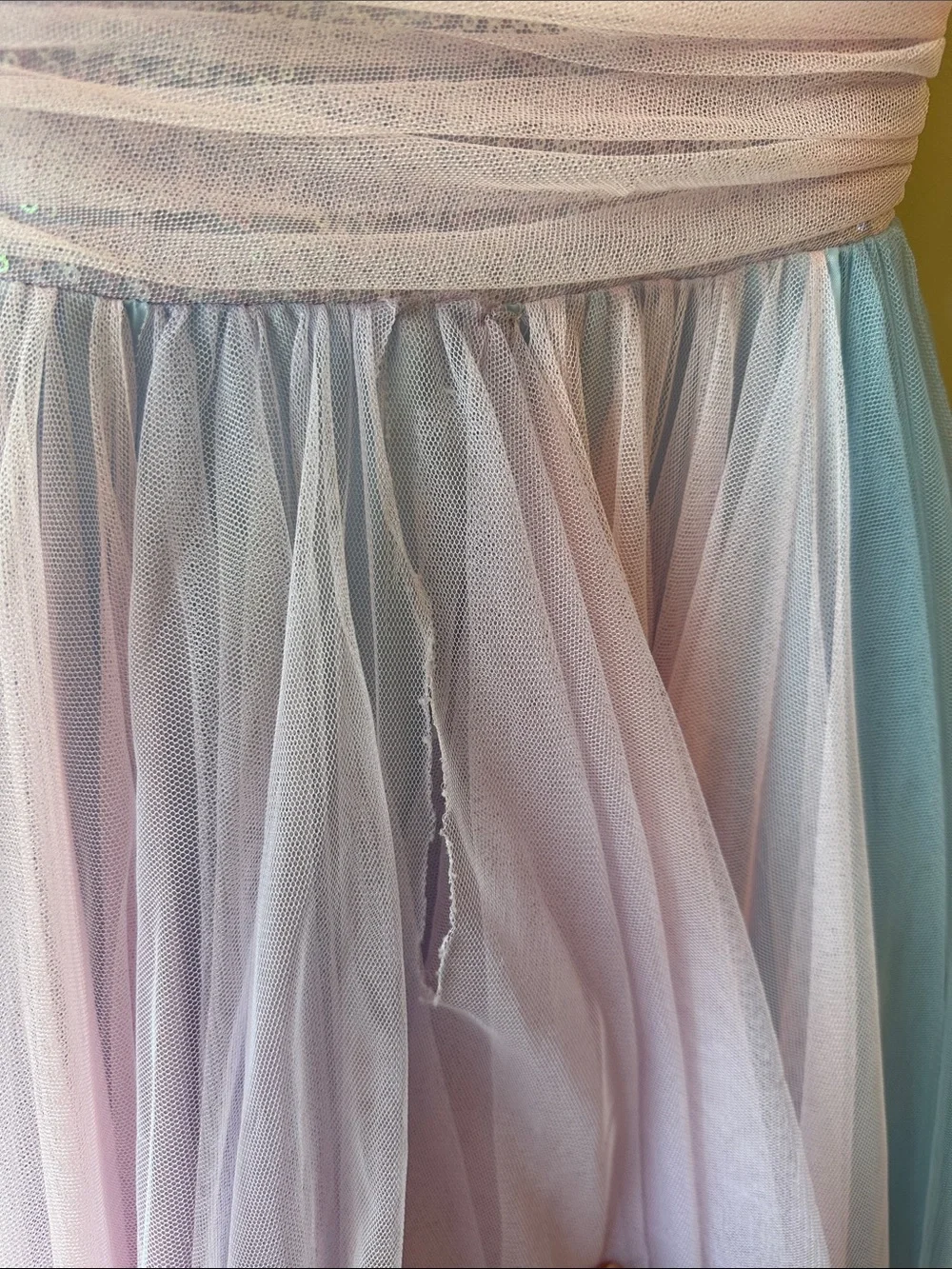 Justice Pastel Pink & Light Blue Tulle Party Dress size 6